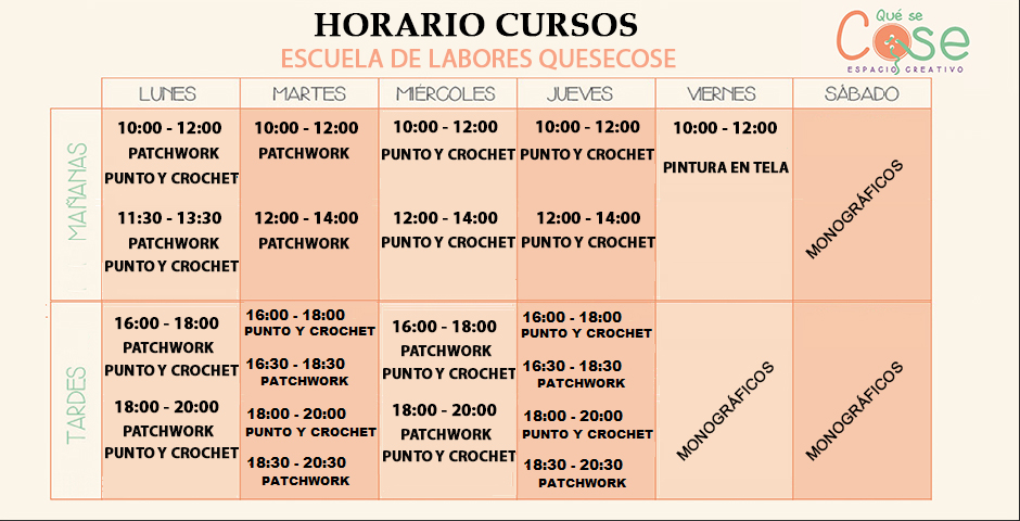 Horarios Cursos 2019 - 2020